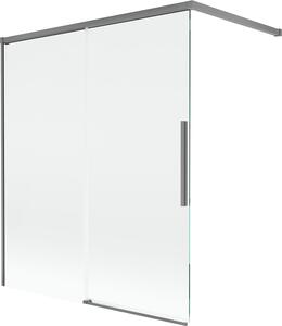 Mexen Rox 2-panel toló kádparaván 140 x 150 cm, átlátszó, gun metal - 8C9-140-003-95-00