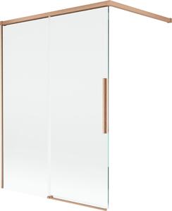 Mexen Rox 2 szárnyú toló kádparaván 120 x 150 cm, átlátszó, kefélt réz - 8C9-120-003-65-00