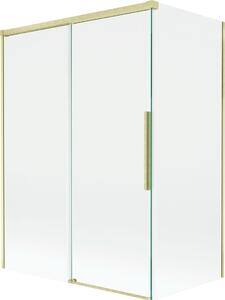 Mexen Rox kádparaván, 2-ajtós eltolható, 120 + 70 x 150 cm, átlátszó, arany szálcsiszolt - 8C9-120-070-55-00