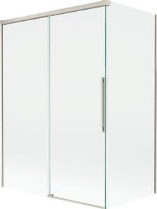 Mexen Rox 2-szárnyú toló fürdőkád paraván 120 + 70 x 150 cm, átlátszó, szálcsiszolt nikkel - 8C9-120-070-97-00