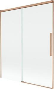 Mexen Rox 2-szárnyú, tolóajtós fürdőkádparaván 140 x 150 cm, átlátszó, kefélt réz - 8C9-140-001-65-00