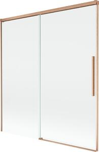 Mexen Rox 2-szárnyú, toló kádparaván 150 x 150 cm, átlátszó, szálcsiszolt réz - 8C9-150-001-65-00