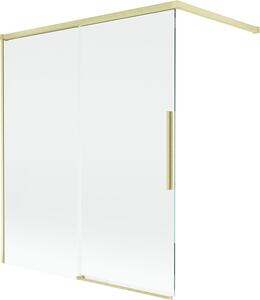 Mexen Rox 2-szárnyú eltolható kádparaván 140 x 150 cm, átlátszó, arany matt - 8C9-140-003-55-00