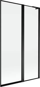 Mexen Mist L fürdőkád paraván 2-szárnyú jobb 110 x 150 cm, fekete keret, fekete - 8A9L-110-011-70-70-P
