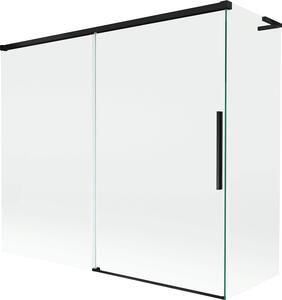 Mexen Rox L 2-paneles, toló kádparaván 180 + 80 x 150 cm, átlátszó, fekete - 8C9L-180-080-70-00