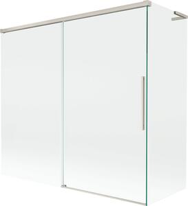 Mexen Rox L 2 szárnyas tolós kádparaván 170 + 70 x 150 cm, átlátszó, szálcsiszolt nikkel - 8C9L-170-070-97-00