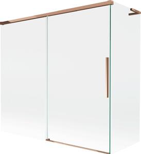 Mexen Rox L 2-szárnyú, toló, fürdőkádparaván 170 + 80 x 150 cm, átlátszó, rózsaarany - 8C9L-170-080-60-00