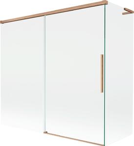 Mexen Rox L 2-szárnyas, eltolható fürdőkád paraván 170 + 80 x 150 cm, átlátszó, csiszolt réz - 8C9L-170-080-65-00