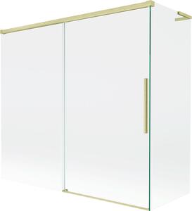 Mexen Rox L 2-paneles csúszó fürdőkád paraván 170 + 70 x 150 cm, átlátszó, arany csiszolt - 8C9L-170-070-55-00