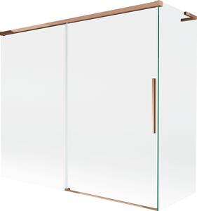 Mexen Rox L kétszárnyú toló kádparaván, 180 + 90 x 150 cm, átlátszó, rózsaarany - 8C9L-180-090-60-00