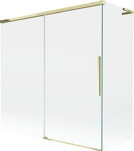 Mexen Rox L dupla tolóajtós kádparaván 170 + 80 x 150 cm, átlátszó, arany - 8C9L-170-080-50-00
