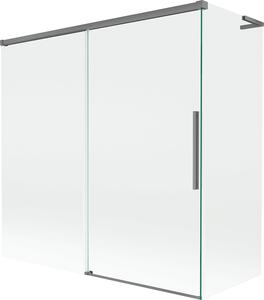 Mexen Rox L fürdőkádparaván, 2-szárnyas tolóajtó 160 + 70 x 150 cm, átlátszó, fémszürke - 8C9L-160-070-95-00