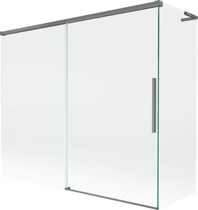 Mexen Rox L 2-szárnyas fürdőkádparaván tolóajtóval 180 + 80 x 150 cm, átlátszó, gun metal - 8C9L-180-080-95-00