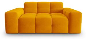 Okkersárga bársony kanapé 156 cm Kendal – Micadoni Home