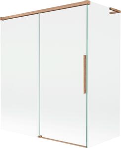 Mexen Rox L kádparaván 2 szárnyú tolóajtóval 140 + 70 x 150 cm, átlátszó, kefélt réz - 8C9L-140-070-65-00