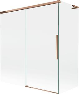 Mexen Rox L kádparaván 2 szárnyú toló 150 + 70 x 150 cm, átlátszó, rózsaarany - 8C9L-150-070-60-00