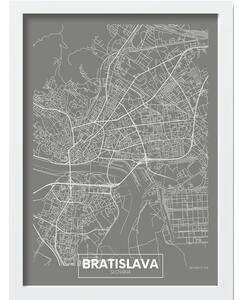 Keretezett poszter 40x55 cm Bratislava – Wallity