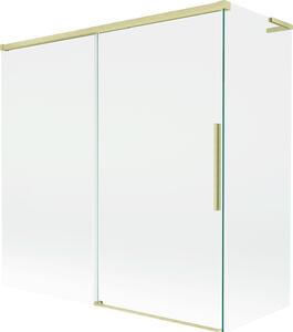 Mexen Rox L kádparaván 2-ajós, toló 160 + 70 x 150 cm, átlátszó, arany szálcsiszolt - 8C9L-160-070-55-00