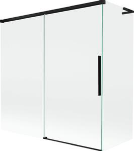Mexen Rox L kétpaneles, toló ajtós fürdőkádparaván 160 + 70 x 150 cm, átlátszó, fekete - 8C9L-160-070-70-00