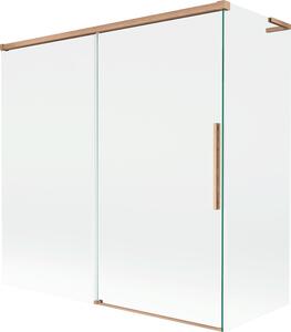 Mexen Rox L kétszárnyú, toló fürdőkádparaván, 160 + 70 x 150 cm, átlátszó, réz szálcsiszolt - 8C9L-160-070-65-00