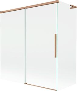 Mexen Rox L 2-szárnyú, eltolható kádparaván 150 + 70 x 150 cm, átlátszó, kefe réz - 8C9L-150-070-65-00