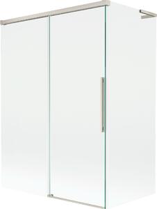Mexen Rox L 2 szárnyú, széthúzható, 120 + 70 x 150 cm-es fürdőkád paraván, átlátszó, csiszolt nikkel
