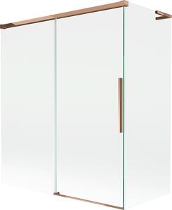 Mexen Rox L kádparaván 2-szárnyú tolóajtó 140 + 70 x 150 cm, átlátszó, rózsaarany - 8C9L-140-070-60-00