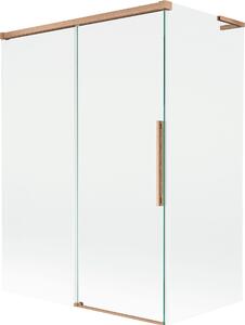 Mexen Rox L kádparaván 2-szárnyas eltolható 120 + 70 x 150 cm, átlátszó, csiszolt réz - 8C9L-120-070-65-00