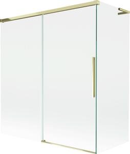Mexen Rox L két-ajtós kádparaván 150 + 70 x 150 cm, átlátszó, arany - 8C9L-150-070-50-00