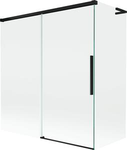 Mexen Rox L 2-szárnyú toló kádparaván 150 + 70 x 150 cm, átlátszó, fekete - 8C9L-150-070-70-00