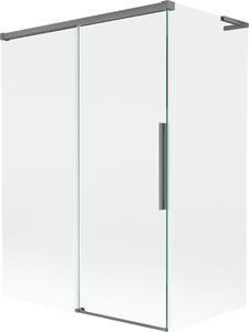 Mexen Rox L 2-szárnyú, részben tolható fürdőszobai paraván 120 + 70 x 150 cm, átlátszó, gun metal - 8C9L-120-070-95-00