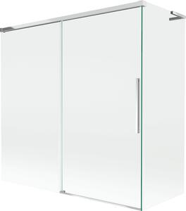 Mexen Rox L, 2-szárnyas, 160 + 70 x 150 cm-es, átlátszó, króm kádparaván - 8C9L-160-070-01-00