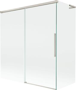 Mexen Rox L kádra szerelhető kétrészes tolóajtós zuhanyfal 150 + 70 x 150 cm, átlátszó, matt nikkel - 8C9L-150-070-97-00