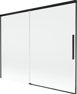 Mexen Rox kétszárnyú toló fürdőszobai paraván 190 x 150 cm, átlátszó, fekete - 8C9-190-001-70-00