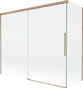 Mexen Rox 2-szárnyú tolózuhany paraván 180 + 80 x 150 cm, átlátszó, csiszolt réz - 8C9-180-080-65-00