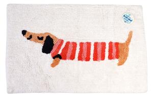 Piros-fehér fürdőszobai kilépő 83x52,5 cm Sausage Dog – Rex London