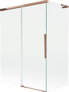 Mexen Rox L kétpaneles, 120 + 70 x 150 cm-es eltolható kádparaván, átlátszó, rózsaarany - 8C9L-120-070-60-00