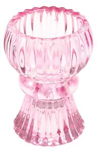 Rózsaszín alacsony üveg gyertyatartó - Rex London