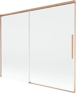 Mexen Rox 2-szárnyú toló fürdőkád paraván 190 x 150 cm, átlátszó, kefe hatású réz - 8C9-190-001-65-00