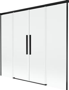 Mexen Rox 2-szárnyú, eltolható fürdőkád-fal 180 x 150 cm, átlátszó, fekete - 8C9-180-002-70-00