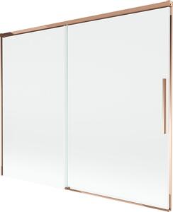 Mexen Rox kétszárnyú tolófürdőkád paraván, 190 x 150 cm, átlátszó, rózsaszín arany - 8C9-190-001-60-00