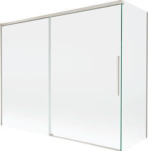 Mexen Rox tolóajtós kádparaván, 2 szárnyú, 190 + 80 x 150 cm, átlátszó, csiszolt nikkel - 8C9-190-080-97-00
