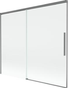 Mexen Rox 2-szárnyú, toló kádelválasztó 180 x 150 cm, átlátszó, szürke fém - 8C9-180-001-95-00