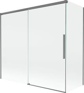 Mexen Rox 2-szárnyas, tolóajtós kádparaván 170 + 75 x 150 cm, átlátszó, gun metal - 8C9-170-075-95-00