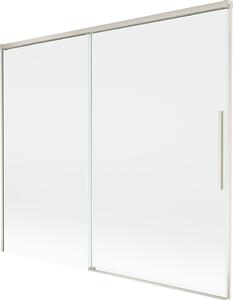 Mexen Rox kétszárnyú, 180 x 150 cm-es, átlátszó, matt nikkel kádparaván - 8C9-180-001-97-00