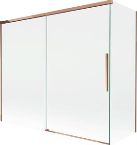 Mexen Rox 2-szárnyú, toló fürdőszobai paraván 180 + 80 x 150 cm, átlátszó, rózsarany - 8C9-180-080-60-00