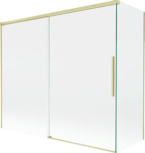 Mexen Rox 2-szárnyas toló zuhanyfüggöny 180 + 80 x 150 cm, átlátszó, arany szálcsiszolt - 8C9-180-080-55-00