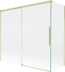 Mexen Rox kétszárnyú tolható kádparaván 170 + 80 x 150 cm, átlátszó, arany szálcsiszolt - 8C9-170-080-55-00