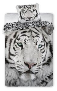 Deluxe 3D Fehér Tigris pamut ágyneműhuzat 200x140cm+90x70cm Faro