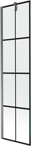 Mexen Next egyszárnyú kádparaván 50 x 150 cm, fekete rács, gun metal - 895-050-000-00-77-95
